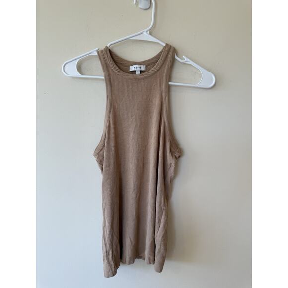 Reiss Racerback Tank in Beige Size Small Bohemian Viscose Knit - Picture 1 of 9